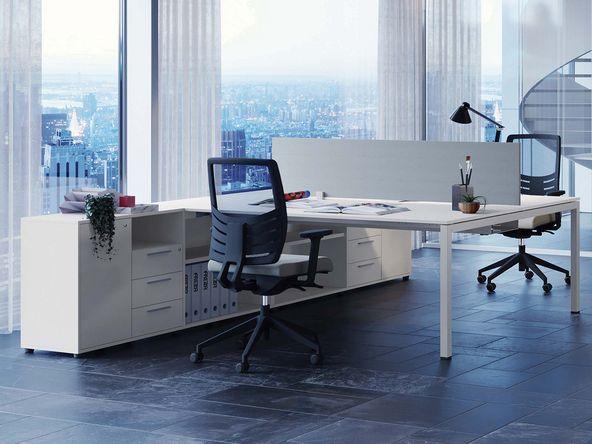 Bureau bench 2 personnes sur armoire Pop Easy pratique et fonctionnel_0