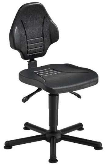 Chaise d'atelier en polyuréthane noir - Spécial personne forte - Jusqu'à 170 kg - Réf : 01072_0