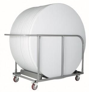 Chariot pour tables pliantes rondes - anse extensible 3 positions - capacité jusqu'à 15 tables - compatible tables polypro et Tarragone_0