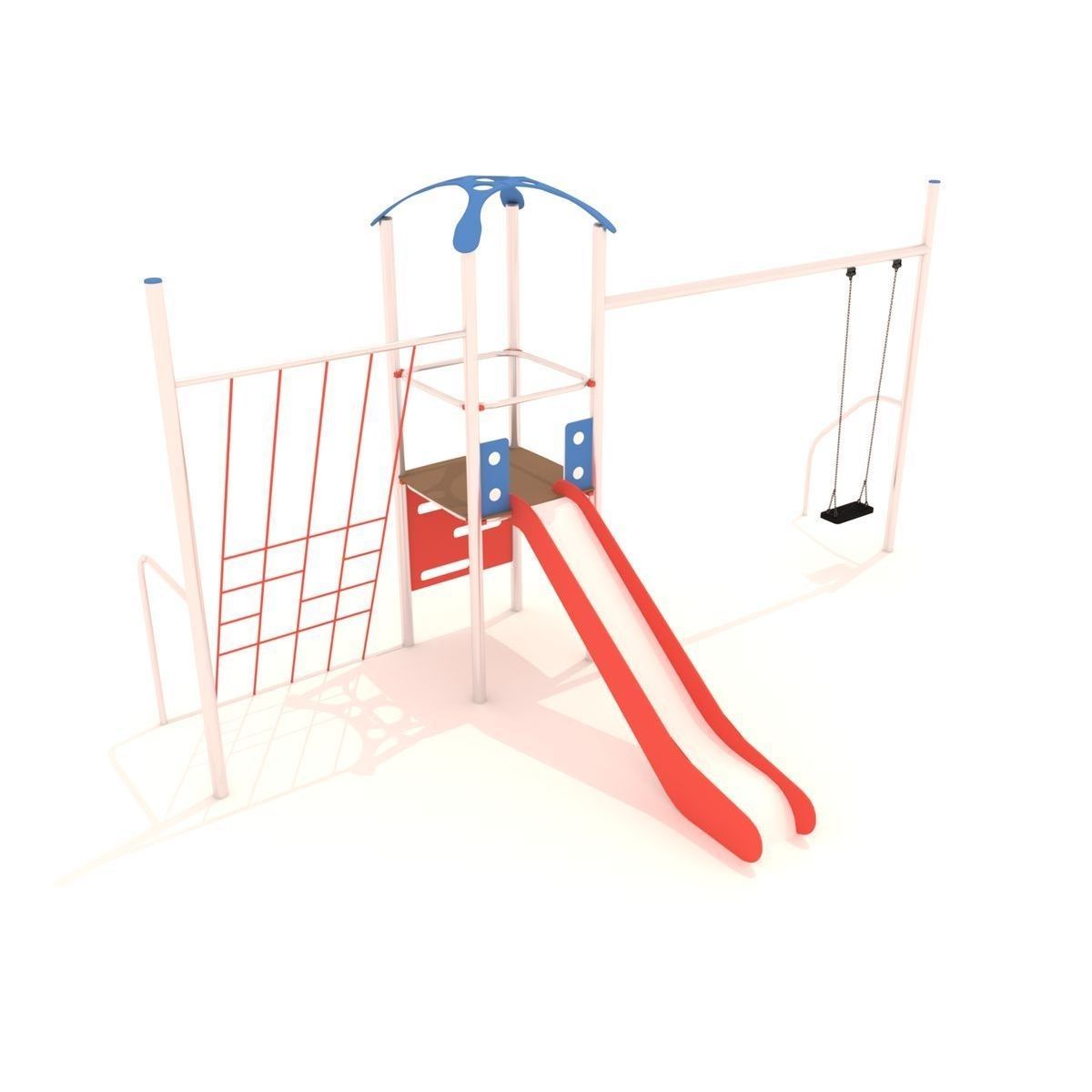 Jeux multi-activités : barre pompier, rampe, glissière,... - Hauteur 3160 mm - CONJUNTO 4 MEC-004 - Fabregas_0