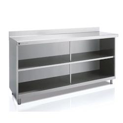 CORECO Meuble Neutre 1 Etagere - Exterieur Et Etageres Aisi 304 - 2020X600X1040 - Avec Dosseret SEFM-60-200-S - Acier inoxydable 18/10 SEFM-60-200-S_0