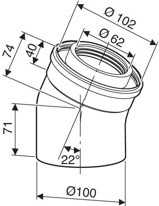 Coude 22° 60/100 pour chaudière condensation colis azb1570 réf 7716780262_0