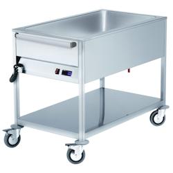 EURAST - Bain marie électrique pour 4 gn 1/1-200 avec roues - 1420x670x900 mm - 3200 W 230/1V - 53020240 - inox 53020240_0