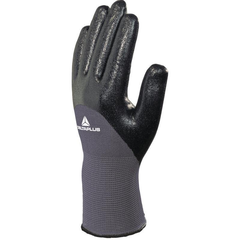 Gant tricot polyamide VE713 - double enduction nitrile paume, doigts et mi-dos - jauge 13_0