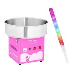 Helloshop26 - Machine à barbe à papa avec bâtonnets LED 52 cm 1200 watts 50 unités rose 14_0002276 - 3000195138981_0