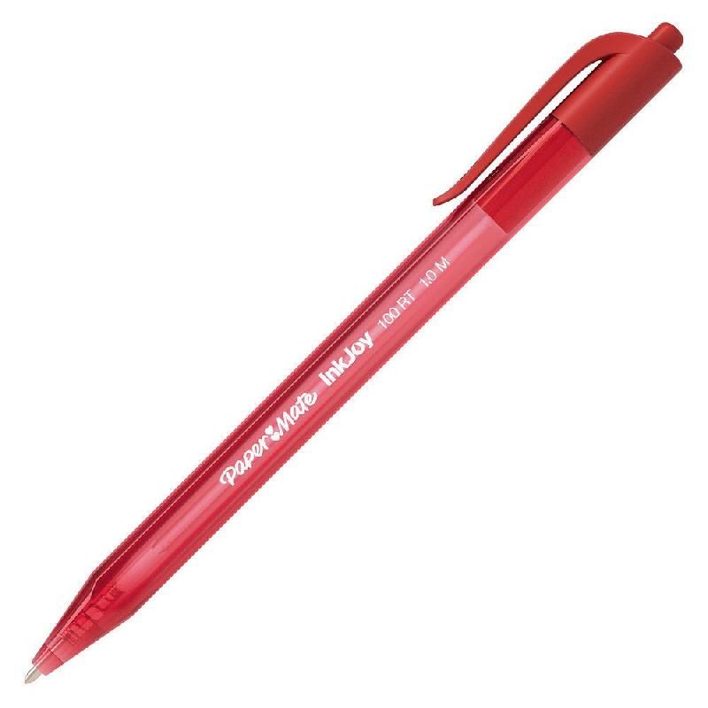 PAPER MATE STYLO BILLE RÉTRACTABLE INKJOY™ 100 ROUGE 1,0 MM LOT DE 20 (PRIX À L'UNITÉ)