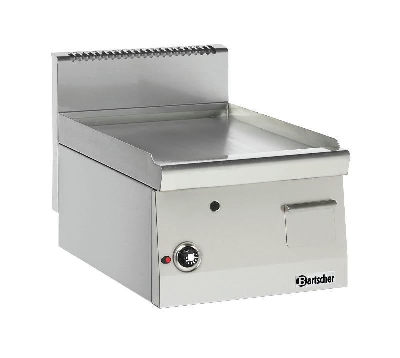 Plaque grill gaz série 600 - B400 - lisse - Acier inoxydable 18/10 - 4,6 kW - surface 390x440 mm_0