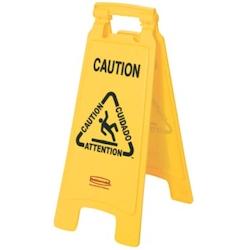 Rubbermaid Panneau d'avertissement Danger de glissade multilingue - bleu papier EMG-RM9912_0