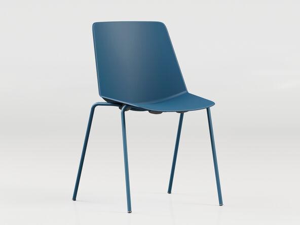 Lot de 2 chaises empilables Rock-1 Cadeinor - 4 pieds métal et coque plastique - pas cher_0