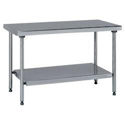 Tournus Equipement Table inox centrale avec étagère inférieure fixe longueur 1400 mm Tournus - 424973 - plastique 424973_0