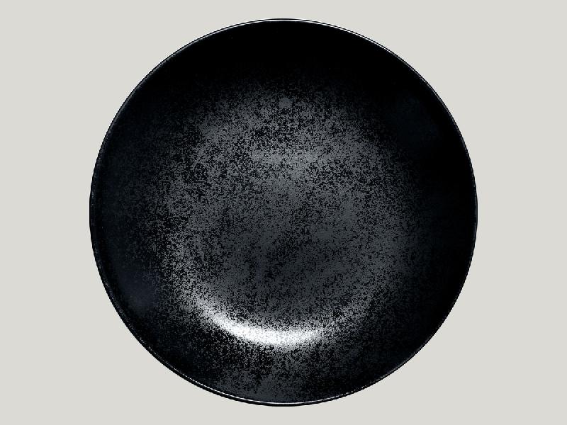 ASSIETTE COUPE CREUSE ROND NOIR PORCELAINE Ø 28 CM KARBON RAK