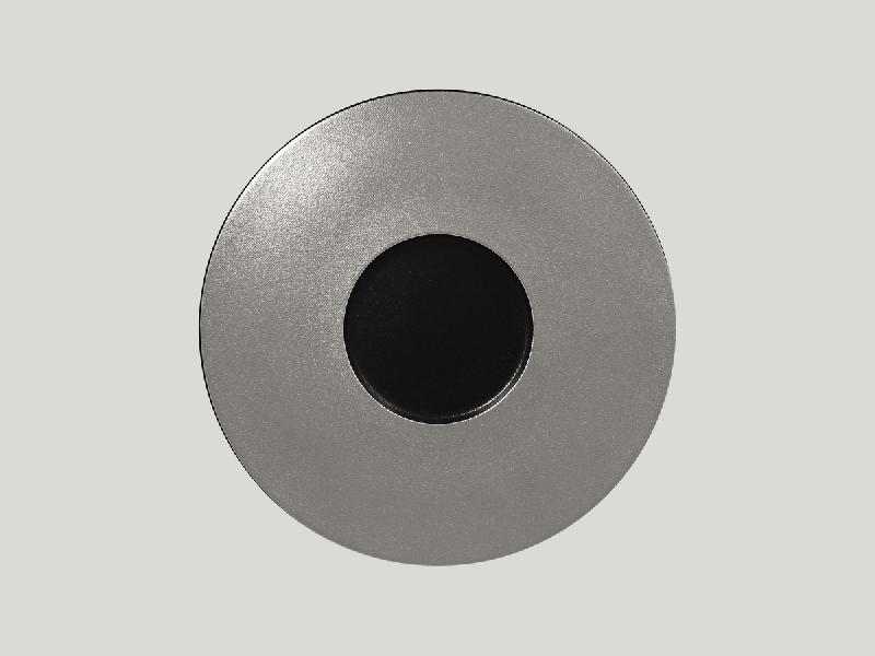 ASSIETTE PLATE ROND NOIR PORCELAINE Ø 29 CM METAL FUSION RAK