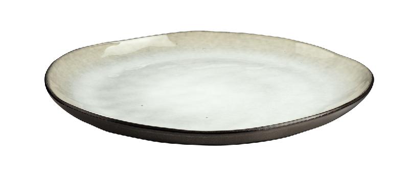 ASSIETTE COUPE PLATE ROND BLANC GRÈS Ø 28 CM SHADOW MEDARD DE NOBLAT