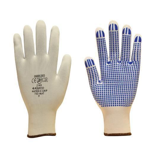 12 PAIRES DE GANTS DE MANUTENTION D’INSPECTION ADHÉRENCE MATRICE D TAILLE 8 - POLYCO