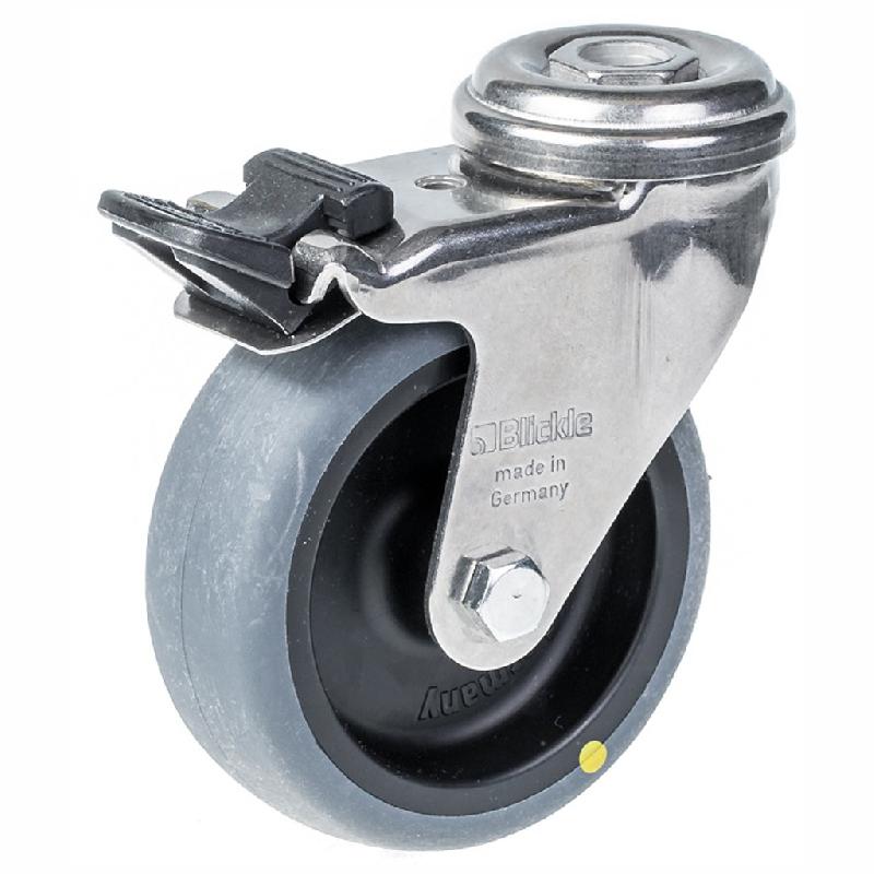 Roulette pivotante/frein de 75 mm en acier inoxydable avec thermocouple conducteur d'électricité gris_0