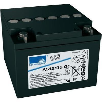 BATTERIE AU PLOMB 12 V 25 AH GNB SONNENSCHEIN A512/25 G5 PLOMB-GEL (L X H X P) 167 X 126 X 176 MM RACCORD À VIS M5 SANS