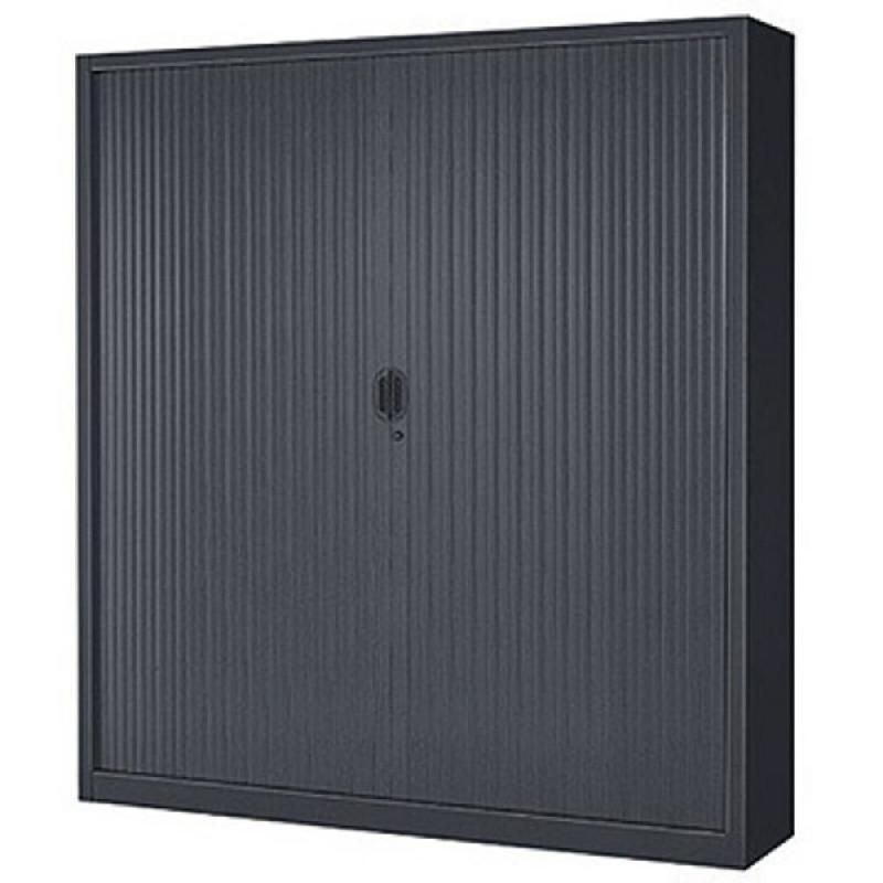 ARMOIRE MÉTAL CONFORT MAXI LARGEUR - A RIDEAUX - L. 180 X H. 198 CM - CORPS ANTHRACITE - RIDEAUX ANTHRACITE