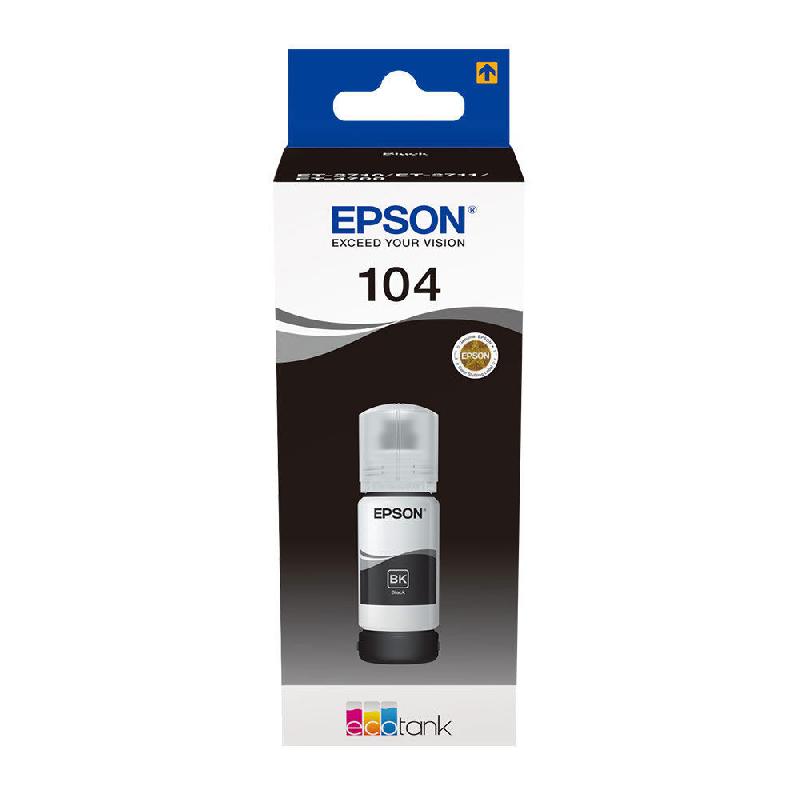 BOUTEILLE D'ENCRE ORIGINALE 104 ECOTANK EPSON - C13T00P140 NOIR