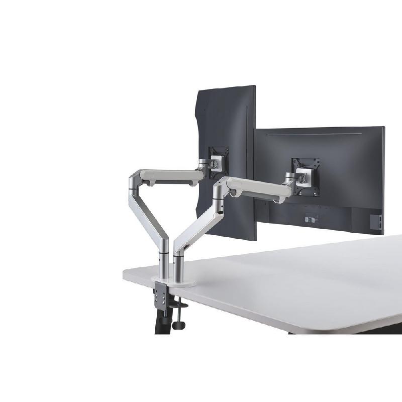 BRAS PORTE-ECRAN ARTICULE DOUBLE JAMY ALBA - BLANC