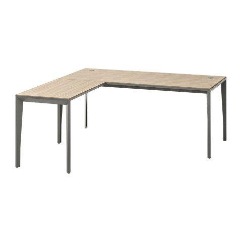 BUREAU D'ANGLE OPALE L 180 X P 180 CM ORME PIED GRIS