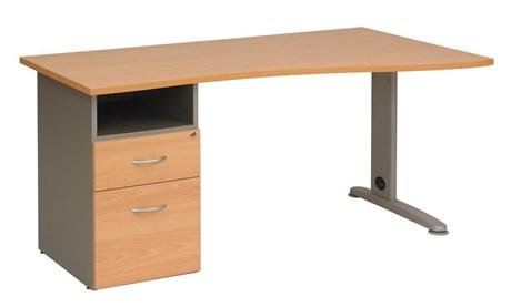 BUREAU OPÉRATIONNEL VAGUE SCÉNARIO HÊTRE RETOUR DROIT 160 CM