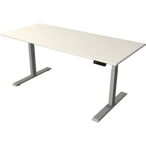BUREAU RÈGLABLE MOVE2 SILVER L180XP80XH63-127 BLANC/ARGENT - KERKMANN