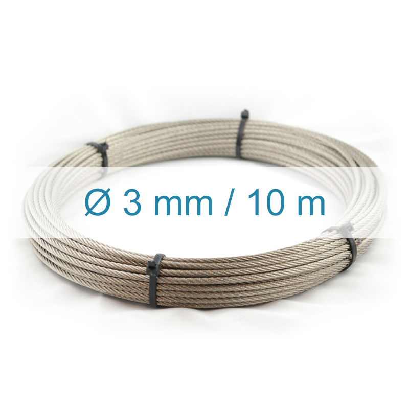CÂBLE INOX 3MM - 10M