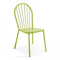 Oviala Business Chaise bistrot en métal vert - vert acier 106487_0