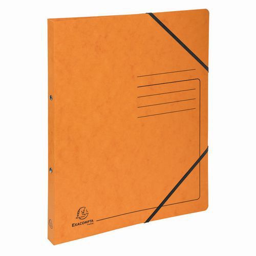 CLASSEUR 2 ANNEAUX 15MM CARTE LUSTRÉE IMPRIMÉE - A4-ORANGE - EXACOMPTA