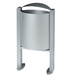 Rossignol - Corbeille sur pied 40L ARKEA - acier traité anti-corrosion et anti-UV - gris acier 56308_0