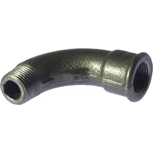 COURBE FONTE 90° GRAND RAYON MÂLE / FEMELLE - FILETAGE 12/17 NOIR CODITAL
