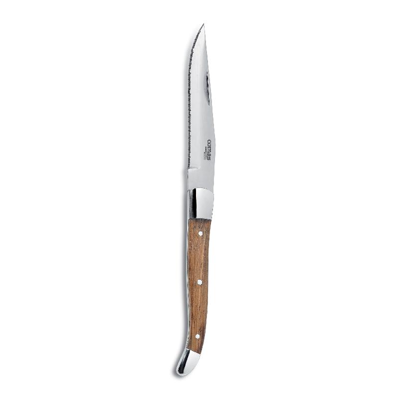 COUTEAU À STEAK MANCHE MARRON 23 CM - LOT DE 6 - COMAS - ALPS