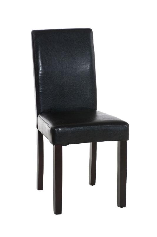 Décoshop26 - Chaise de salle à manger x1 design moderne en PVC noir et pieds en bois marron 10_0002015 - marron Bois massif 3000250795876_0