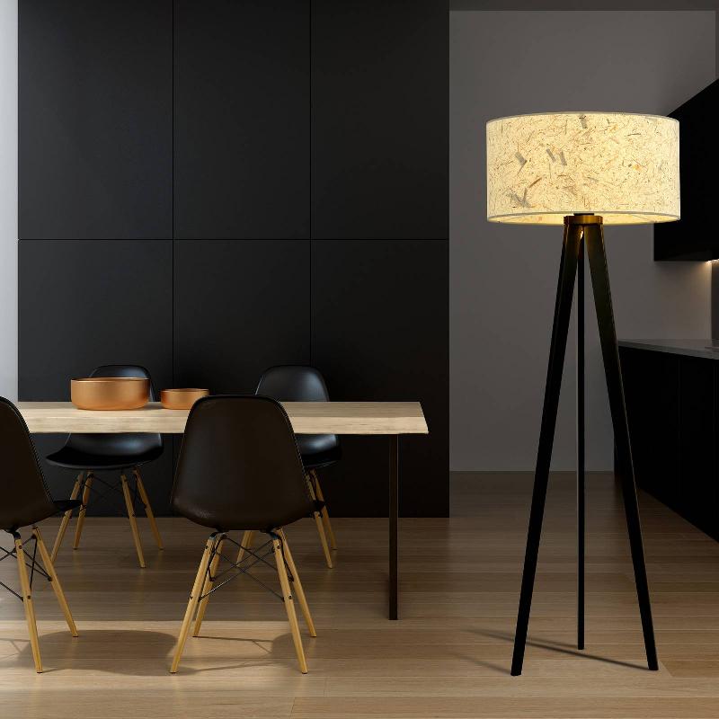 EMIBIG LIGHTING LAMPE SUR PIED TONA EN MÉTAL ET LIÈGE, CRÈME
