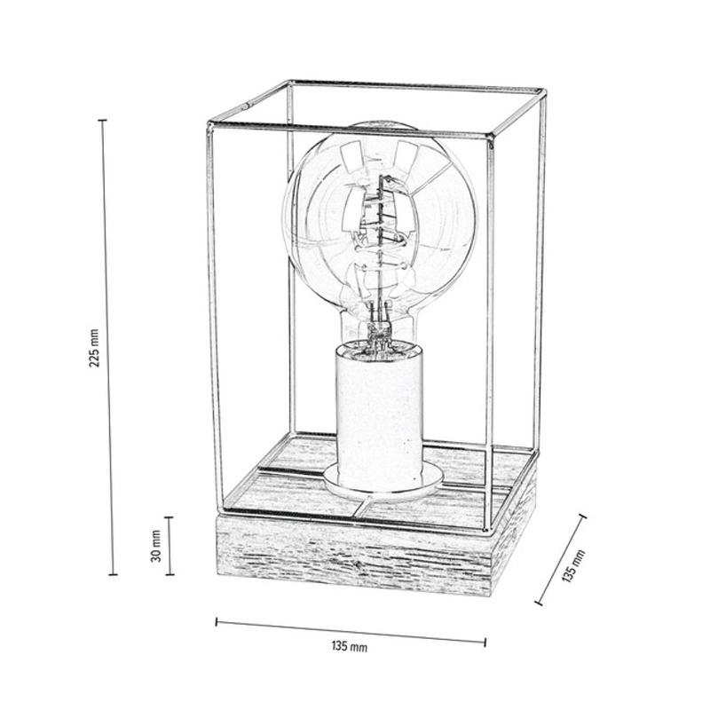 ENVOSTAR GRETTER LAMPE À POSER, MÉTAL/CHÊNE