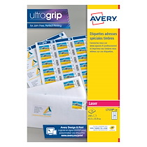 ETIQUETTES ADRESSES LASER 63,5 X 33,9 MM AVERY L7159-10 - BOÎTE DE 240