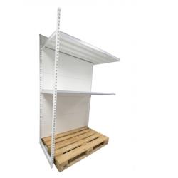 EUROP'METAL Gondole Rack SUITE (avec 1 seul Pied se monte avec une gondole Rack DEPART), BLANC, 2 tablettes supérieures, Haut: 206cm - Prof: 70cm - L_0