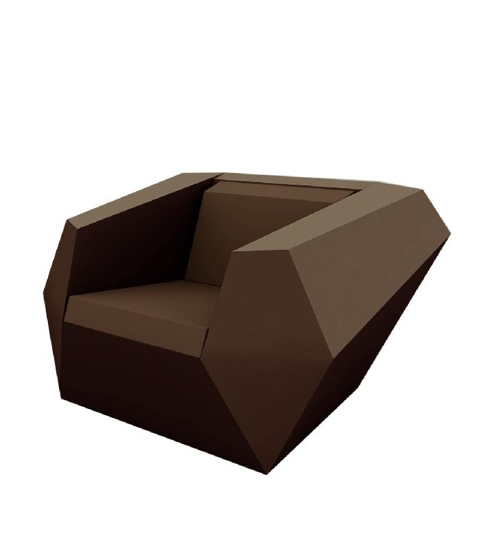 Fauteuil lounge design in & out FAZ - marron_0