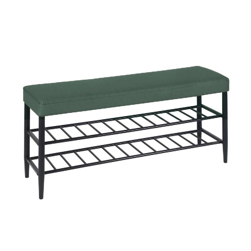 Helloshop26 - Banc à chaussures élégant avec 2 étagères pratique entrée 100 x 30 x 50 cm en fer noir 13_0017693 - noir 3000249071998_0