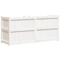 Helloshop26 - Jardinière bac lit surélevé plantes fleurs terrasse jardin 150 x 50 x 70 cm bois de pin massif blanc 02_0037448 - 3000214246642_0