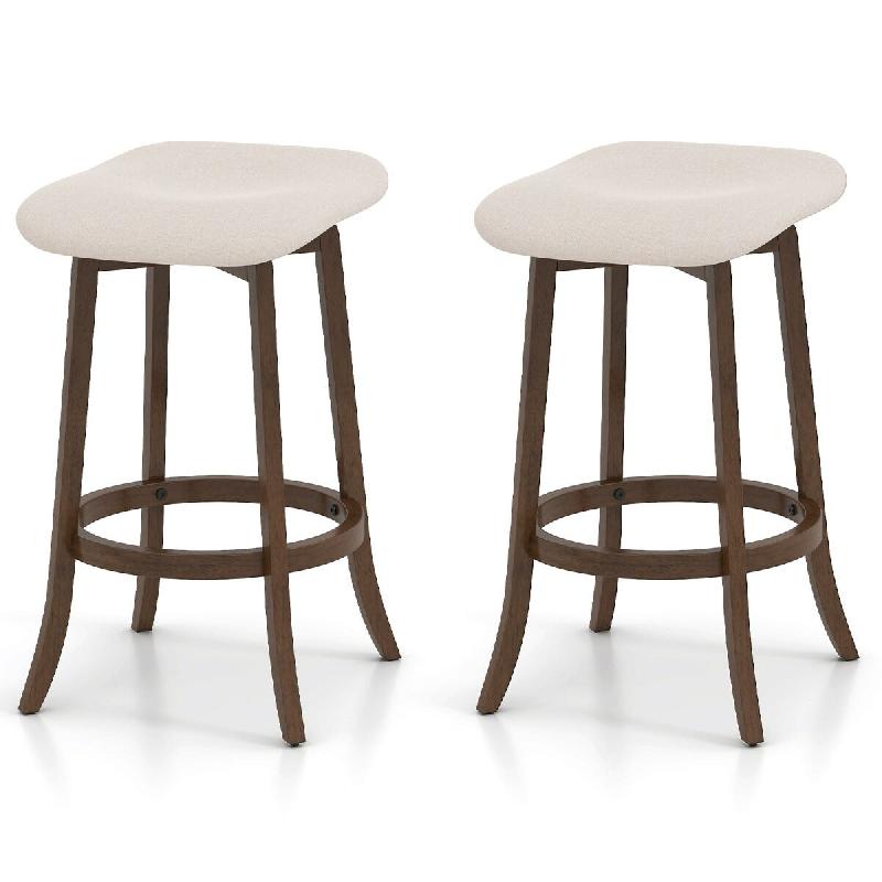 Helloshop26 - Lot de 2 tabourets de bar sans dossier 46 x 43 x 74 cm assise pivotante confort ergonomique style moderne en bois 20_0011965 - 300022699_0