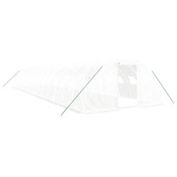 Helloshop26 - Serre tente abri plante fleur légumes avec cadre en acier 64 m² 16 x 4 x 2 m blanc 02_0044617 - 3000220234596_0