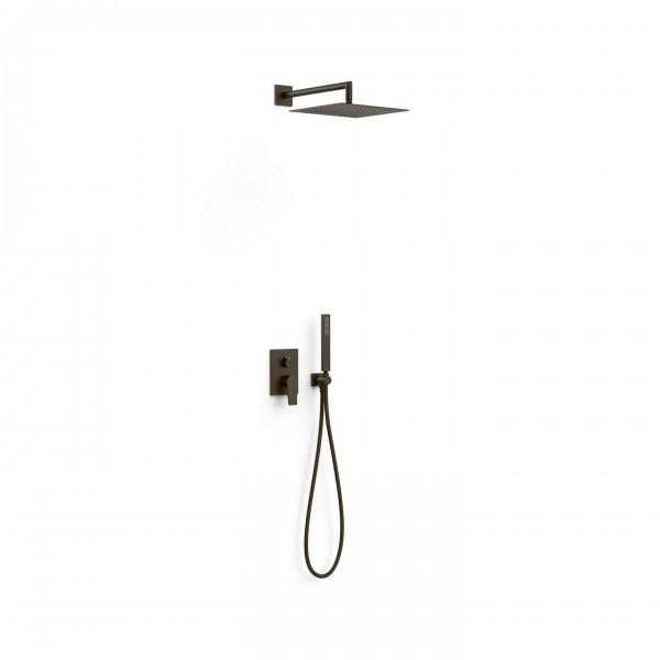 KIT DE DOUCHE ENCASTRÉ RAPID-BOX NOIR MÉTALLISÉ BROSSÉ - TRES 21128004KMB