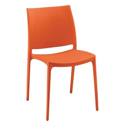 LOT DE 4 - CHAISE BRUNEAU ELYA - POLYPROPYLÈNE ORANGE