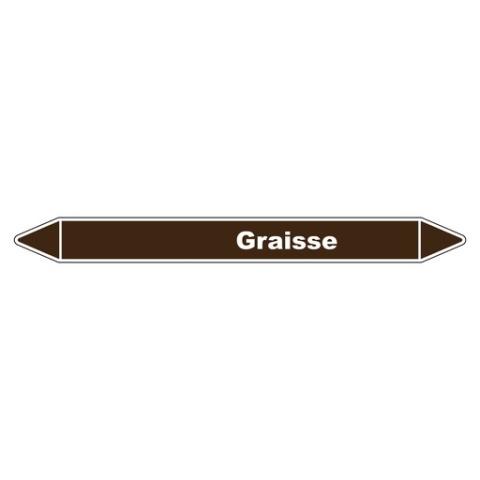 LOT DE 5 - MARQUEUR DE TUYAUTERIE - GRAISSE - NFX 08-105 - VINYLE LAMINÉ 450 X 52 MM