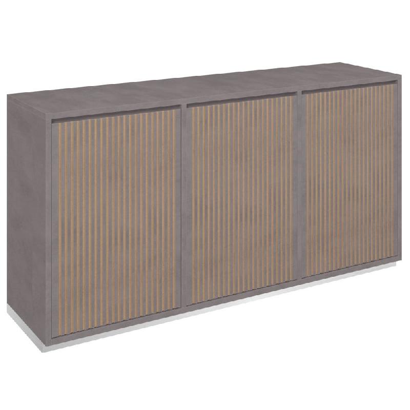 Meuble Vertigo T01 6 tiroirs à l'anglaise MDF naturel et béton 180x47x93cm_0