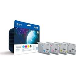 Pack de 4 cartouches d'encre authentique  Brother LC1000 Noir et couleurs  - programme SECOND - multicolore 3701352378737_0