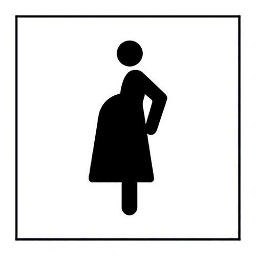 PICTO PRIORITÉ FEMMES ENCEINTES GRAVOPLY NOIR/BLANC 125X125