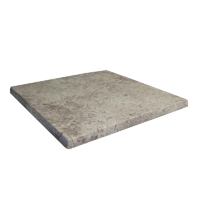 Plateau carré de table extérieur Werzalit 70x70cm décor blanc fumé_0