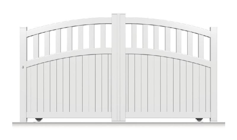 Portail aluminium coulissant modèle OPC-206 - Dimensions et coloris au choix - Lames verticales, horizontales ou en épi_0